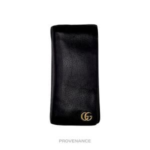 🔴 Gucci GG Marmont Long Wallet - Black Leather
